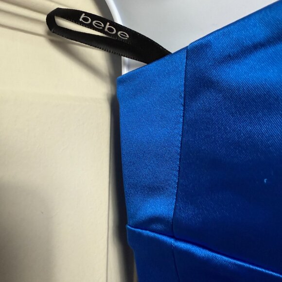 bebe Electric Blue Satin Strapless Mini Dress XXS - Picture 3 of 6